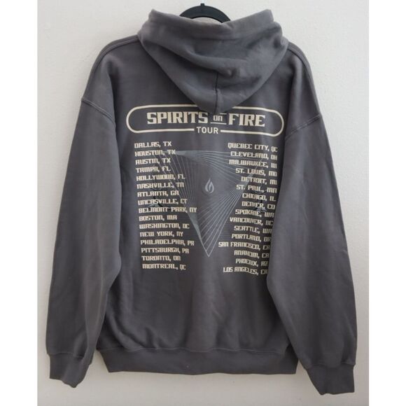 Smashing Pumpkins Men's Sz L Charcoal Gray Spirits On Fire Tour Hoodie Pullover - Picture 2 of 6